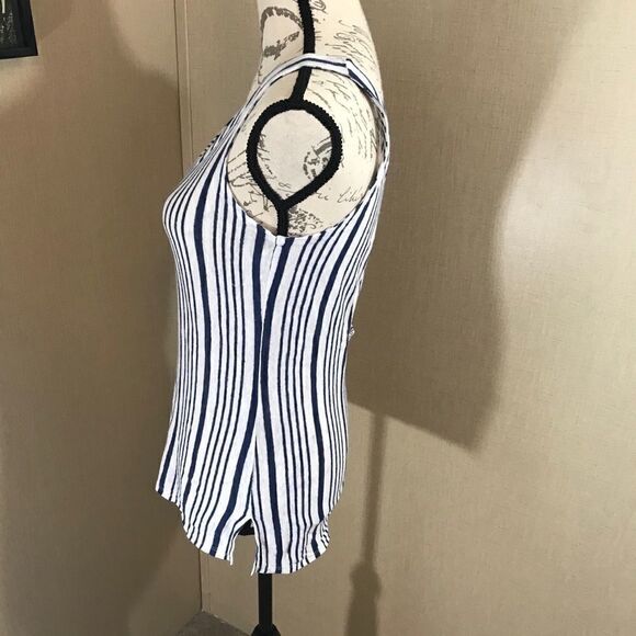 Chaser small sleeveless tank top striped blue/ - Picture 5 of 14